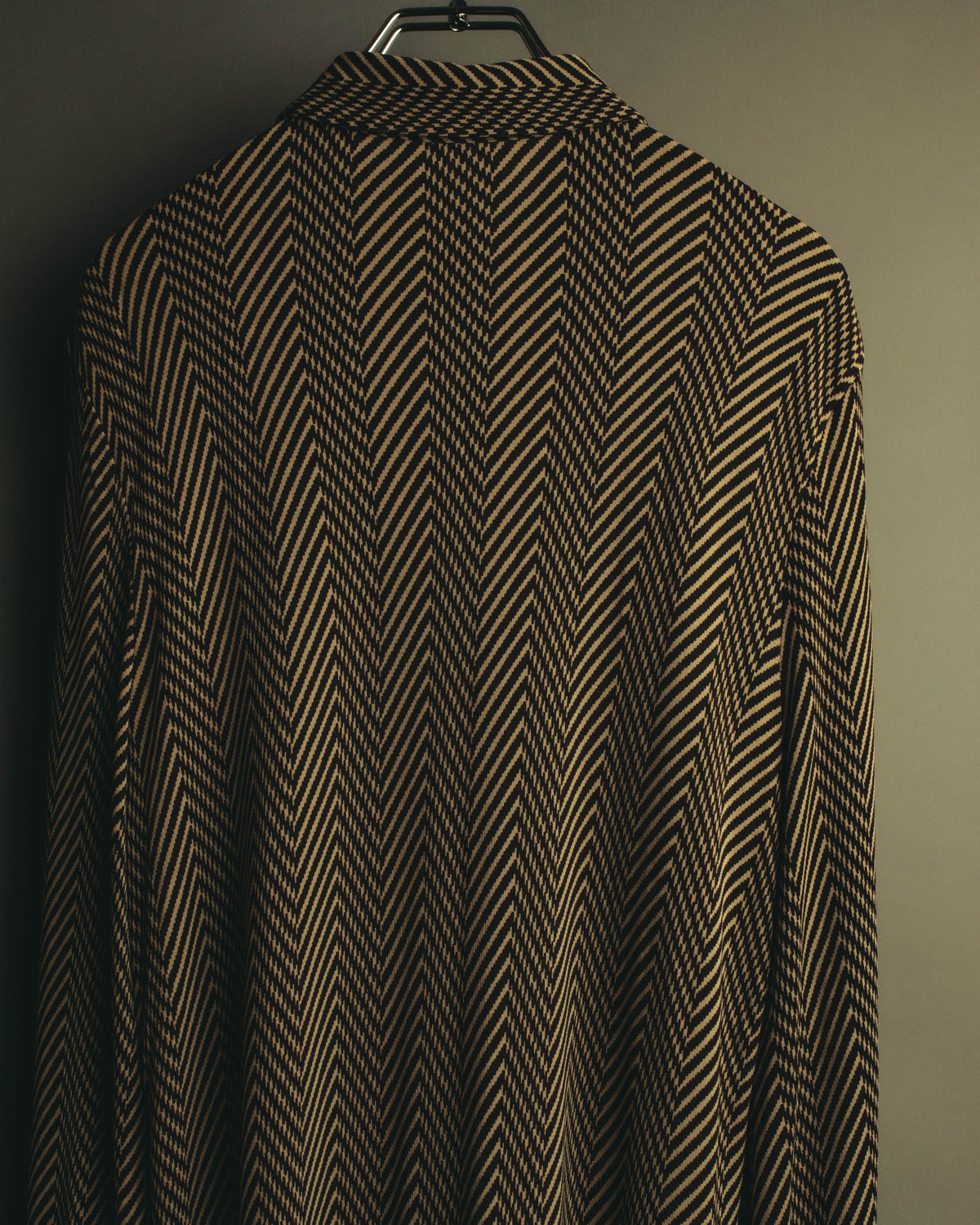 “CELINE” 90’s-00’s Chevron patterned long shirt dress
