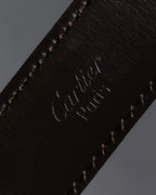 "Cartier" Gold metal buckle design leather belt