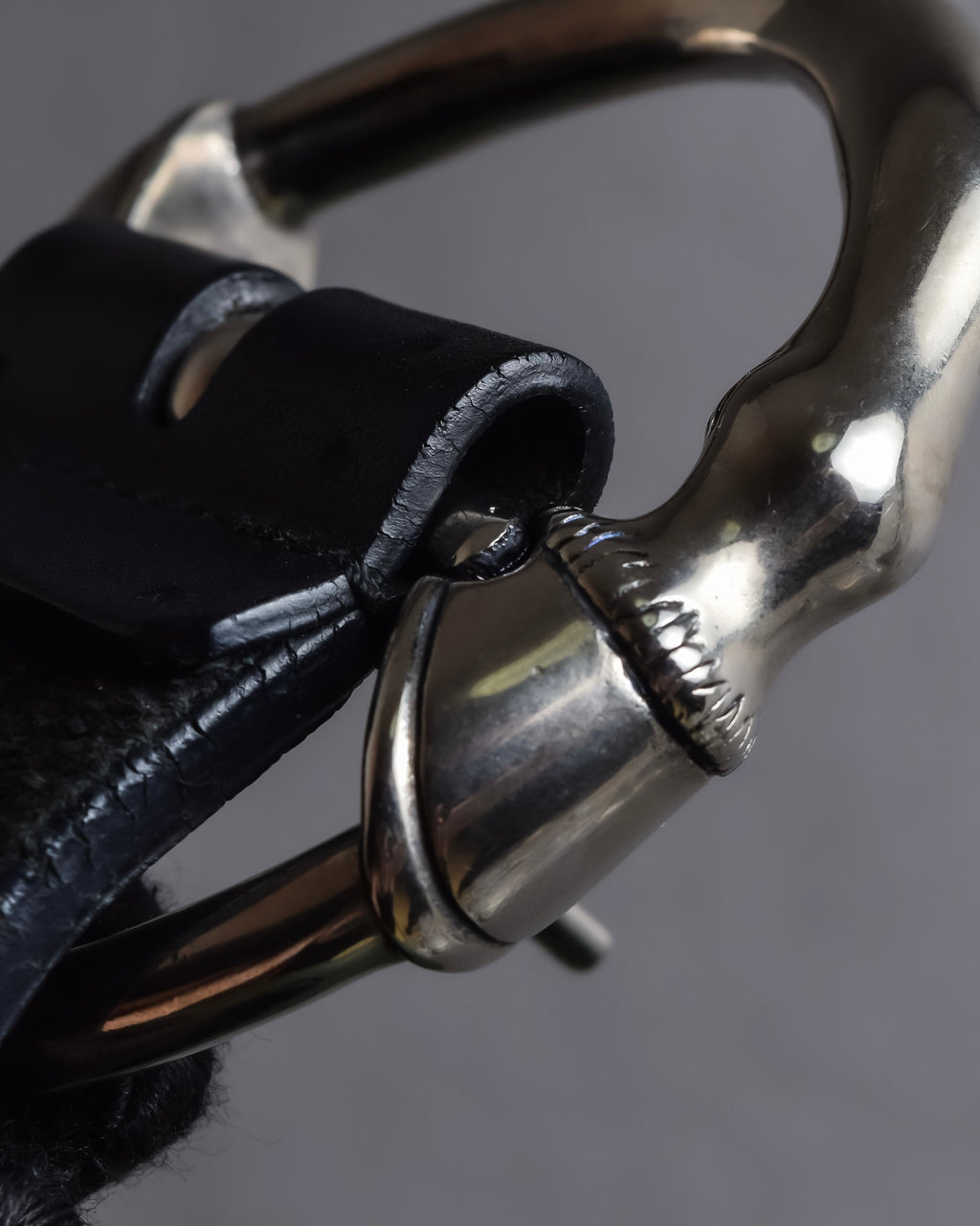 "GUCCI" Bamboo buckle motif leather belt