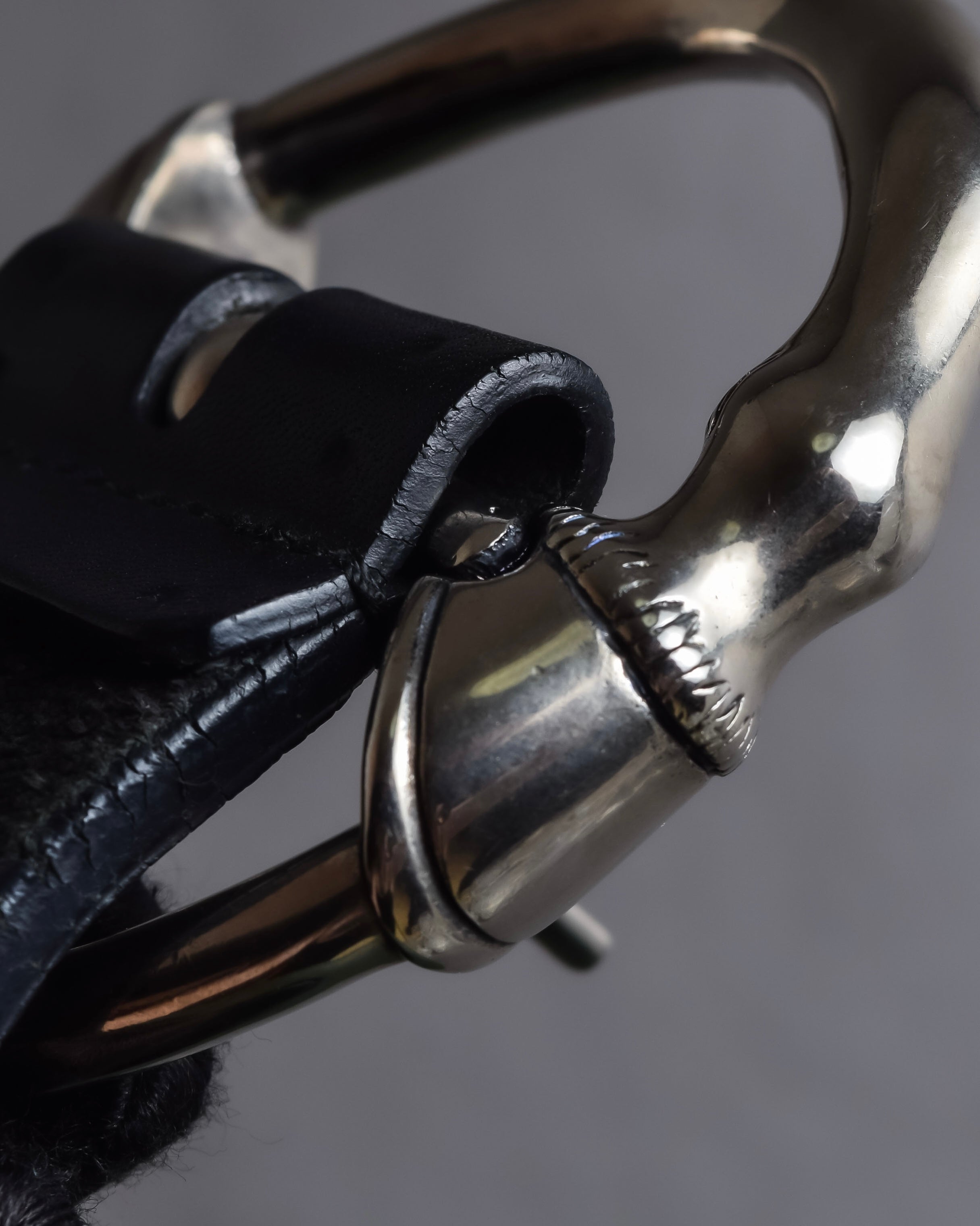 "GUCCI" Bamboo buckle motif leather belt