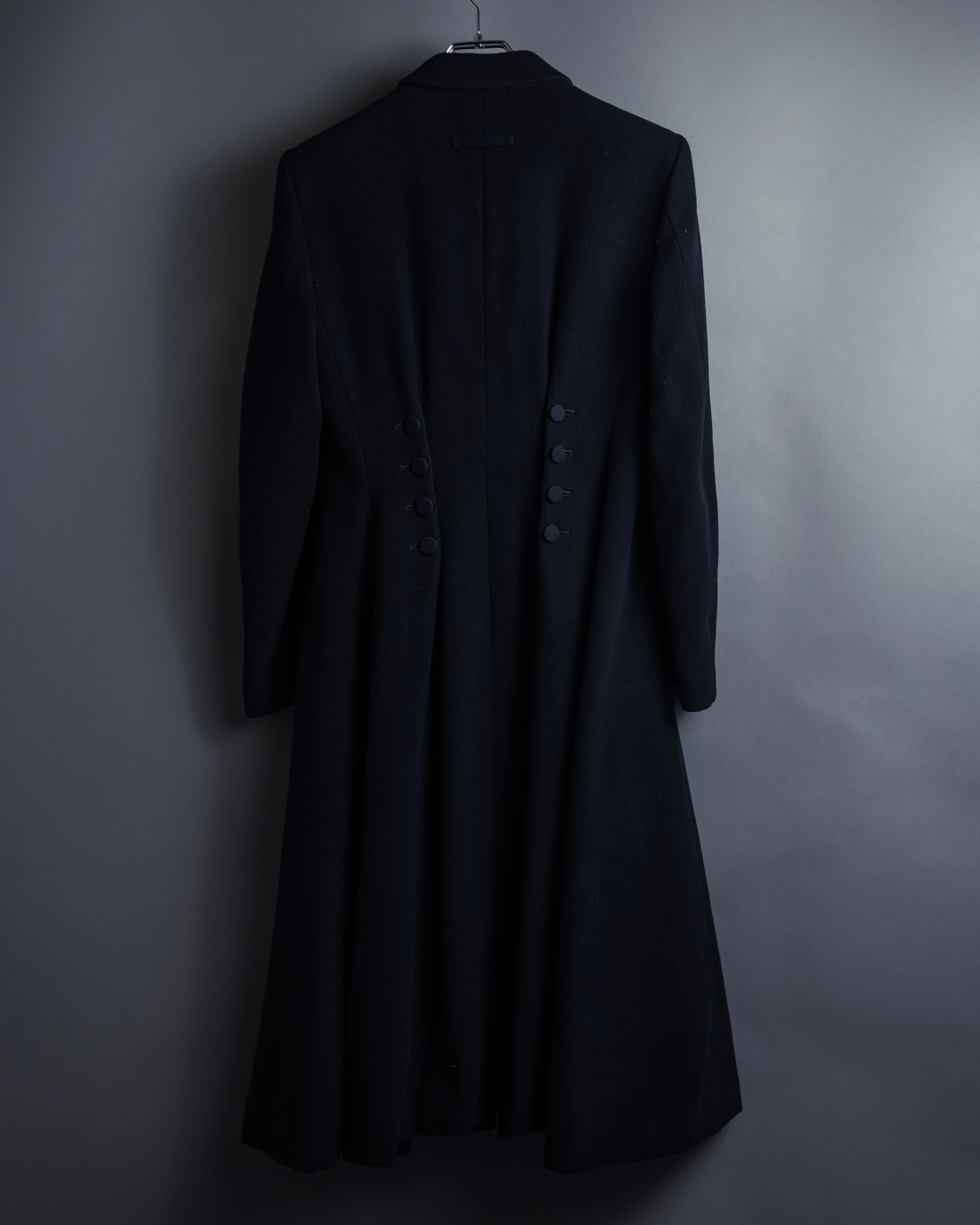 -SPECIAL- "JEAN PAUL GAULTIER"
 90's-00's Waist shape A-line silhouette black color super long coat