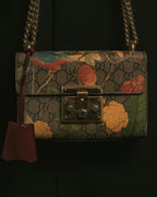-SPECIAL- "GUCCI" Michele-era floral padlock design chain shoulder bag