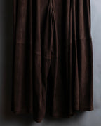 "LOEWE" Dark brown color gathered design wide pants