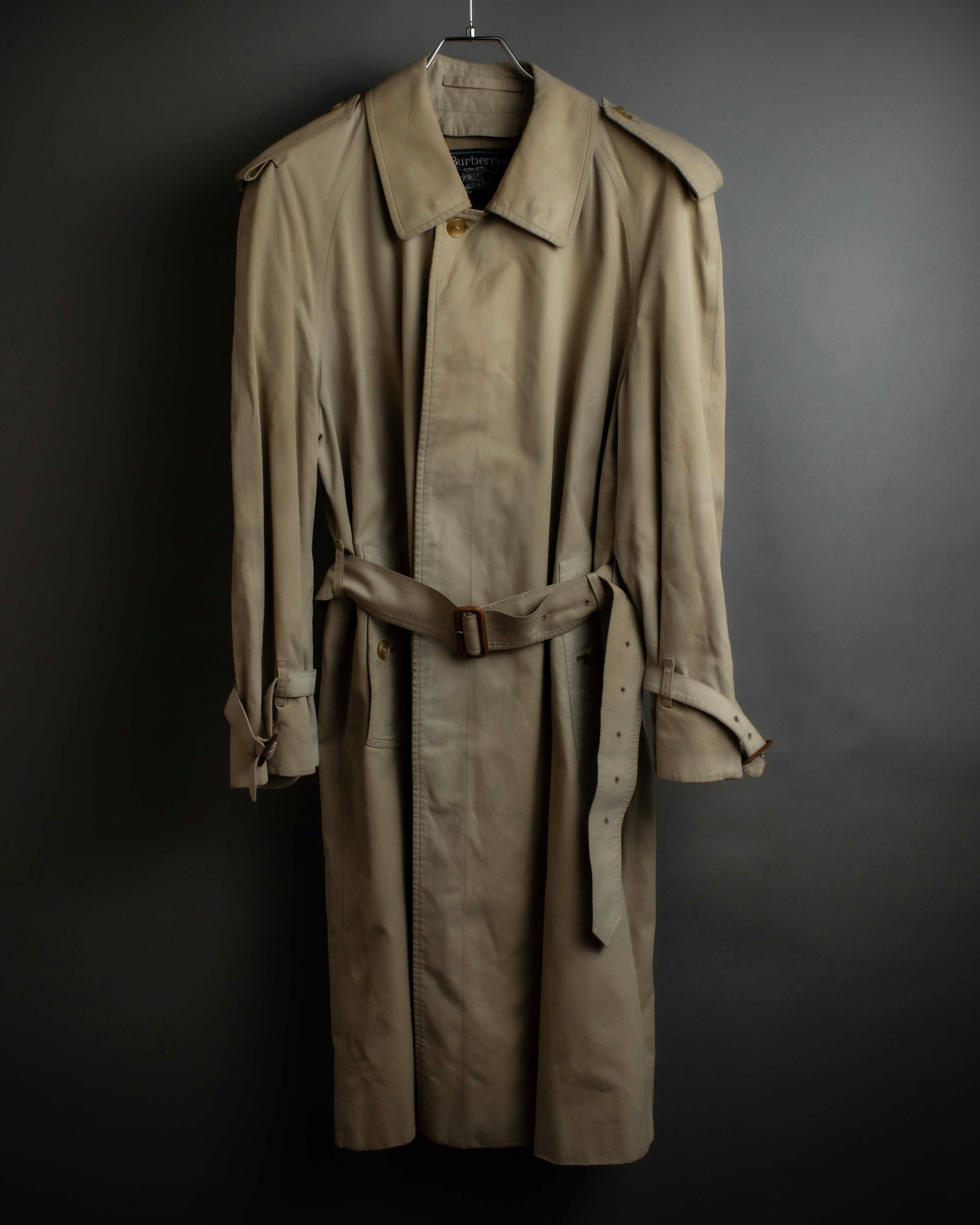 "BURBERRYS" Military detail single front stand collar coat