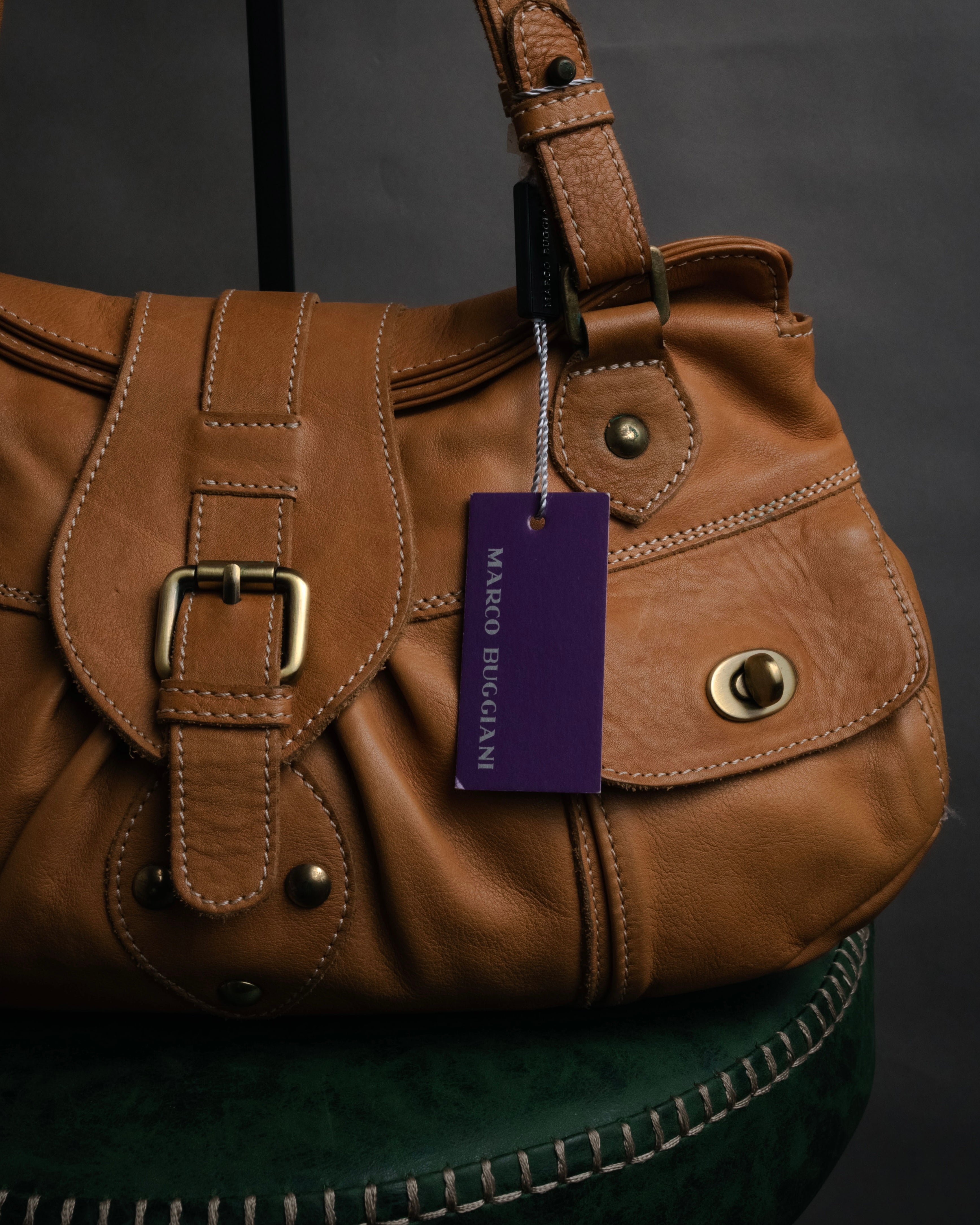 “MARCO BUGGIANI” 2004-2009 Soft leather multi pocket shoulder bag
