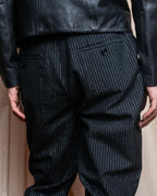"CELINE" Shiny striped wide tapered slacks