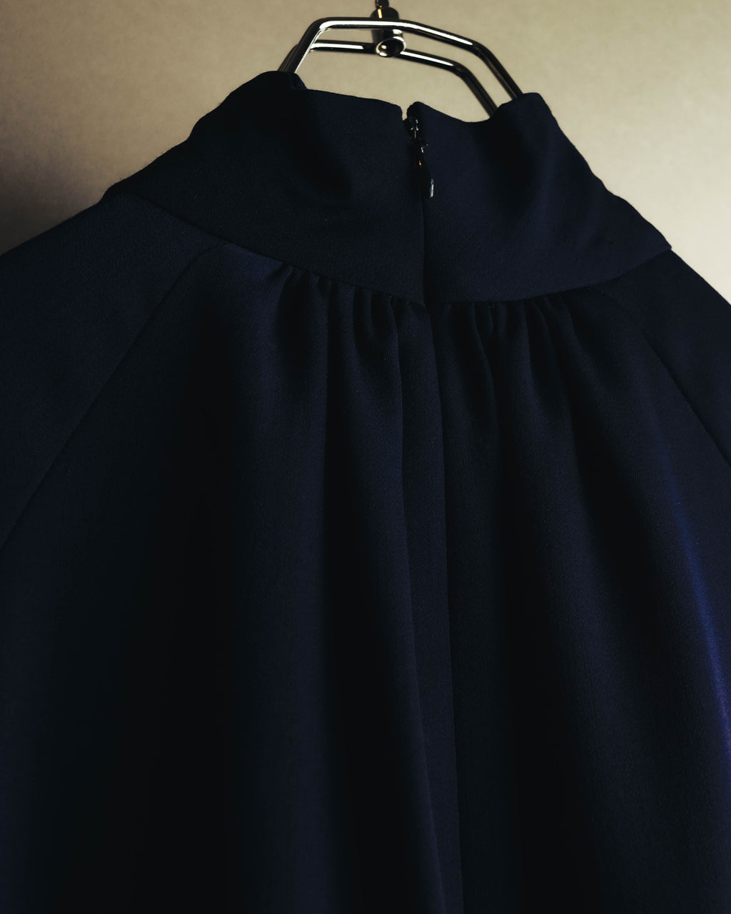 –SPECIAL– "Christian Dior" 80's-90's Sculptural high-neck long dress