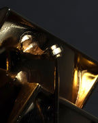"Christian Dior" Double square design gold brooch
