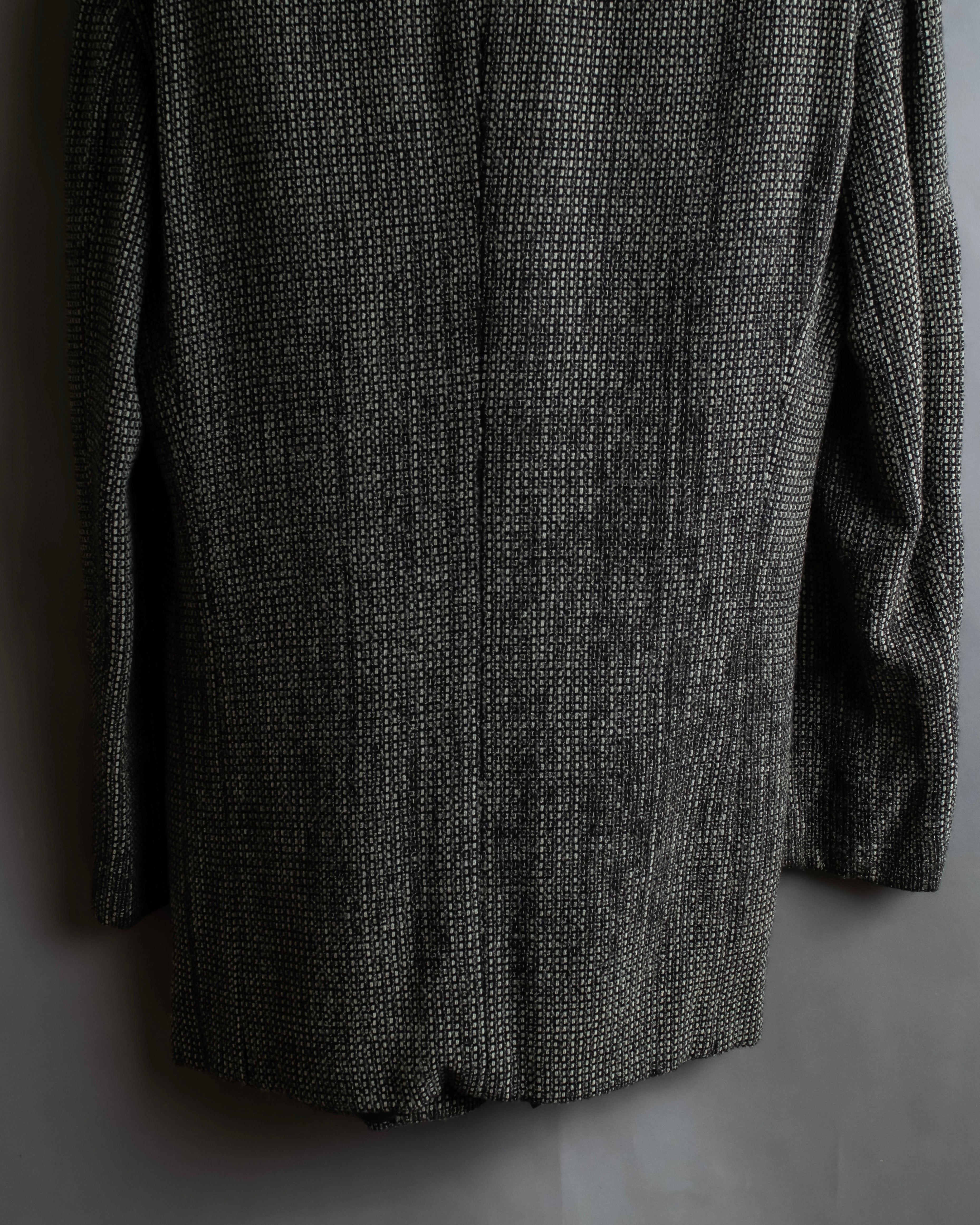 "GIORGIO ARMANI" Greige mix checkered pattern tailored jacket