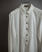 "BURBERRY" Frill design collarless blouse