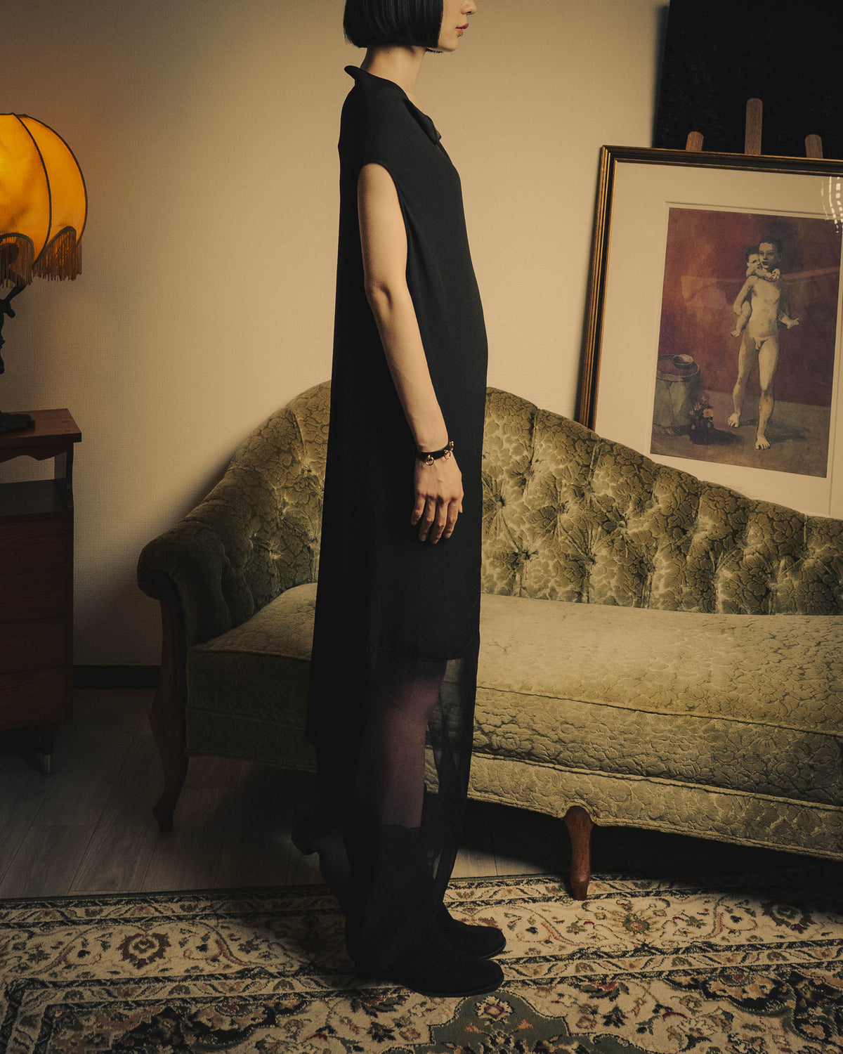 -SPECIAL- "FERRAGAMO" 2020's Sculpturally draped asymmetric maxi dress