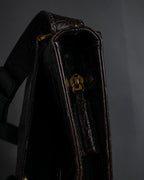 "Salvatore Ferragamo" 90’s crocodile embossed vara shoulder bag