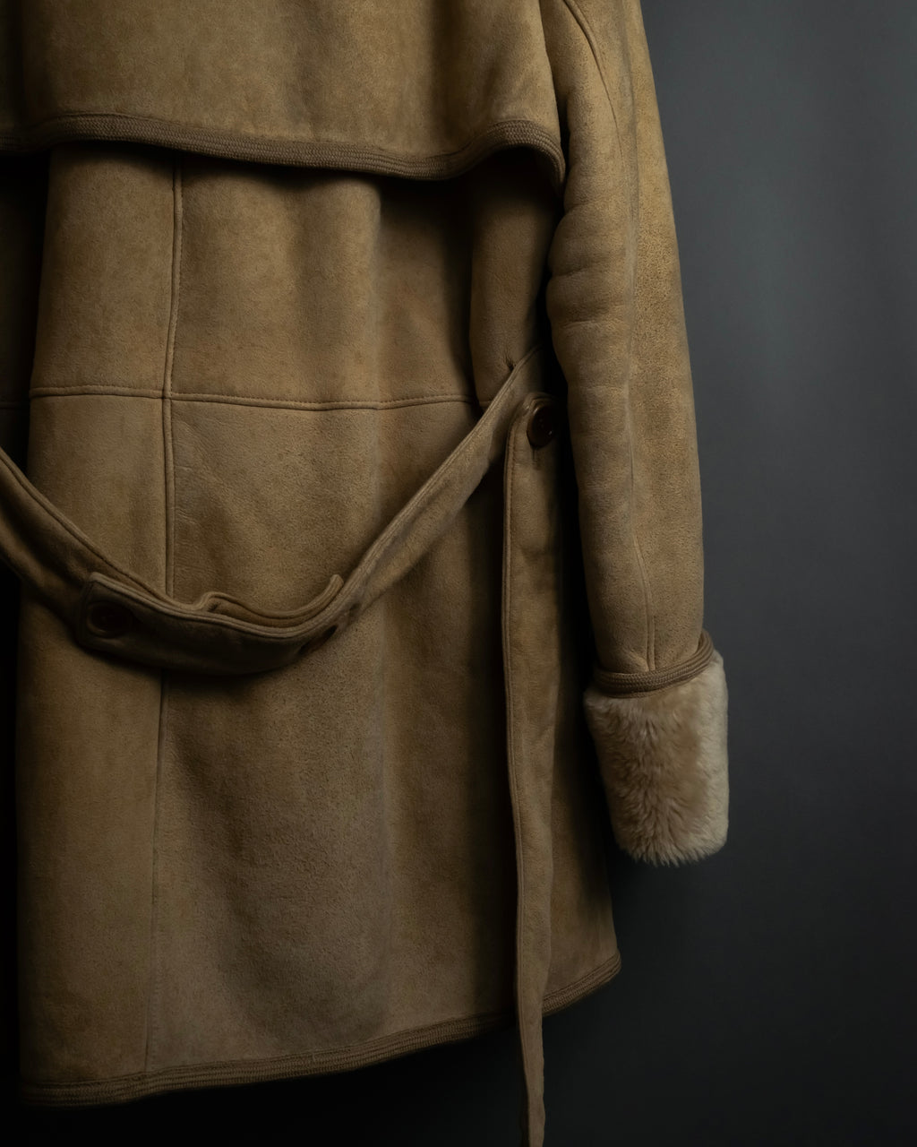 "LOEWE" 90's Panel-switched design mouton shearling coat