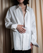 "Christian Dior" Pintuck design wide spread collar dress shirt