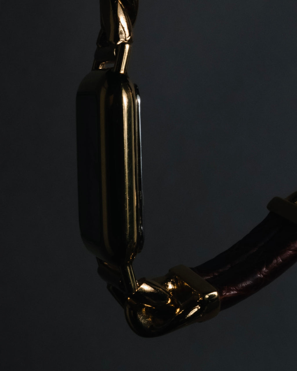 –SPECIAL– "LOEWE" 80’s-90’s Rectangular anagram bangle bracelet watch