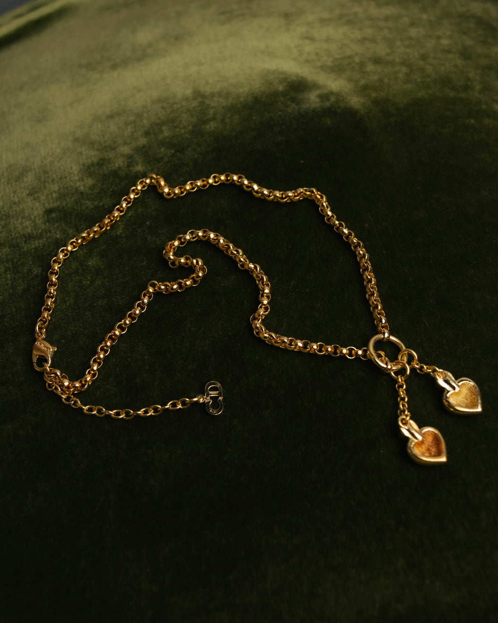 "Christian Dior" 80's-90's Romantic heart charm necklace