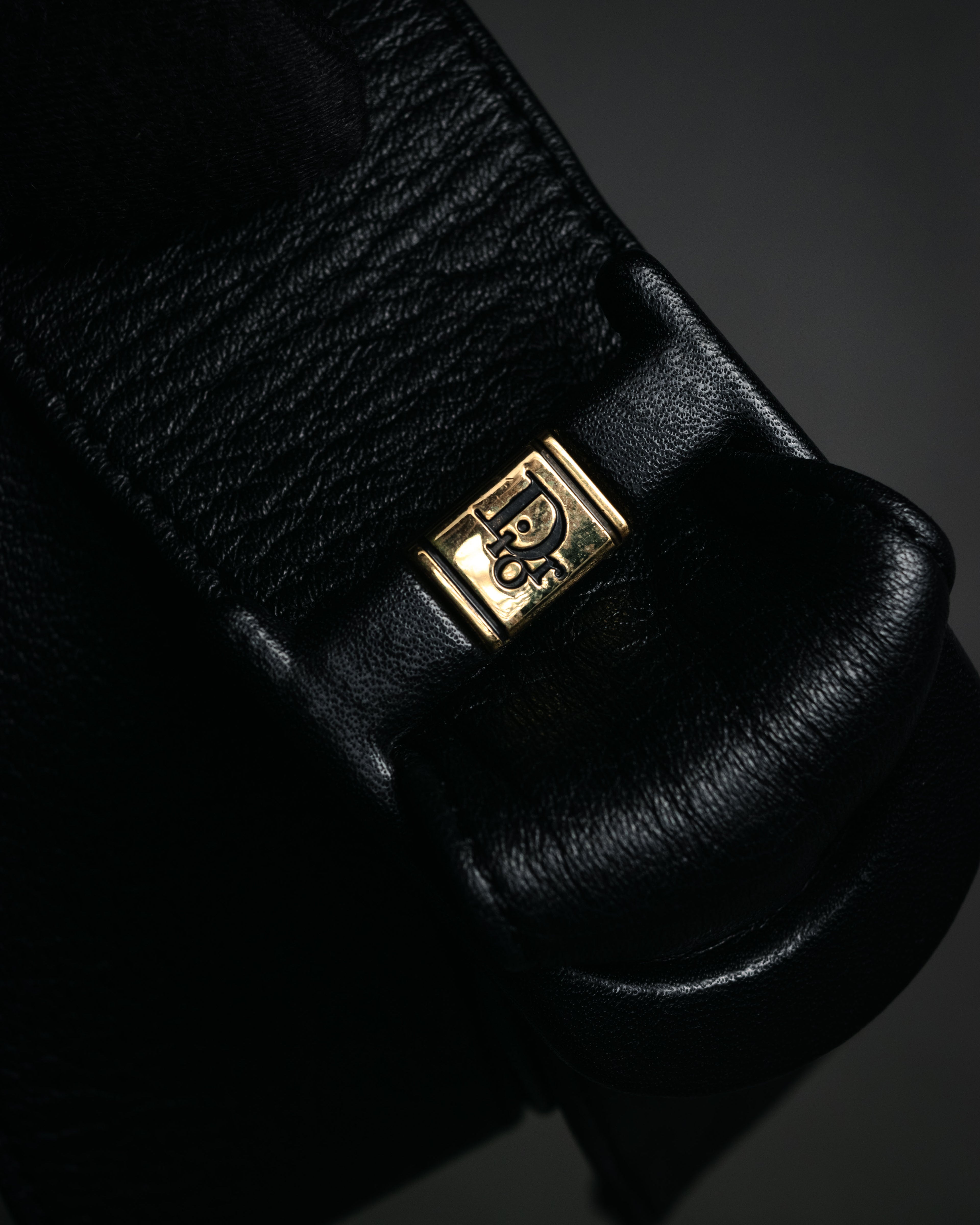 “Christian Dior” 80’s-90’s Leather-wrapped buckle wide belt