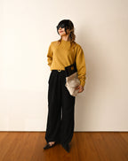 BOTTEGA VENETA/ Maxi Intrecciato Slip Canvas & Leather Handbag Beige & Black