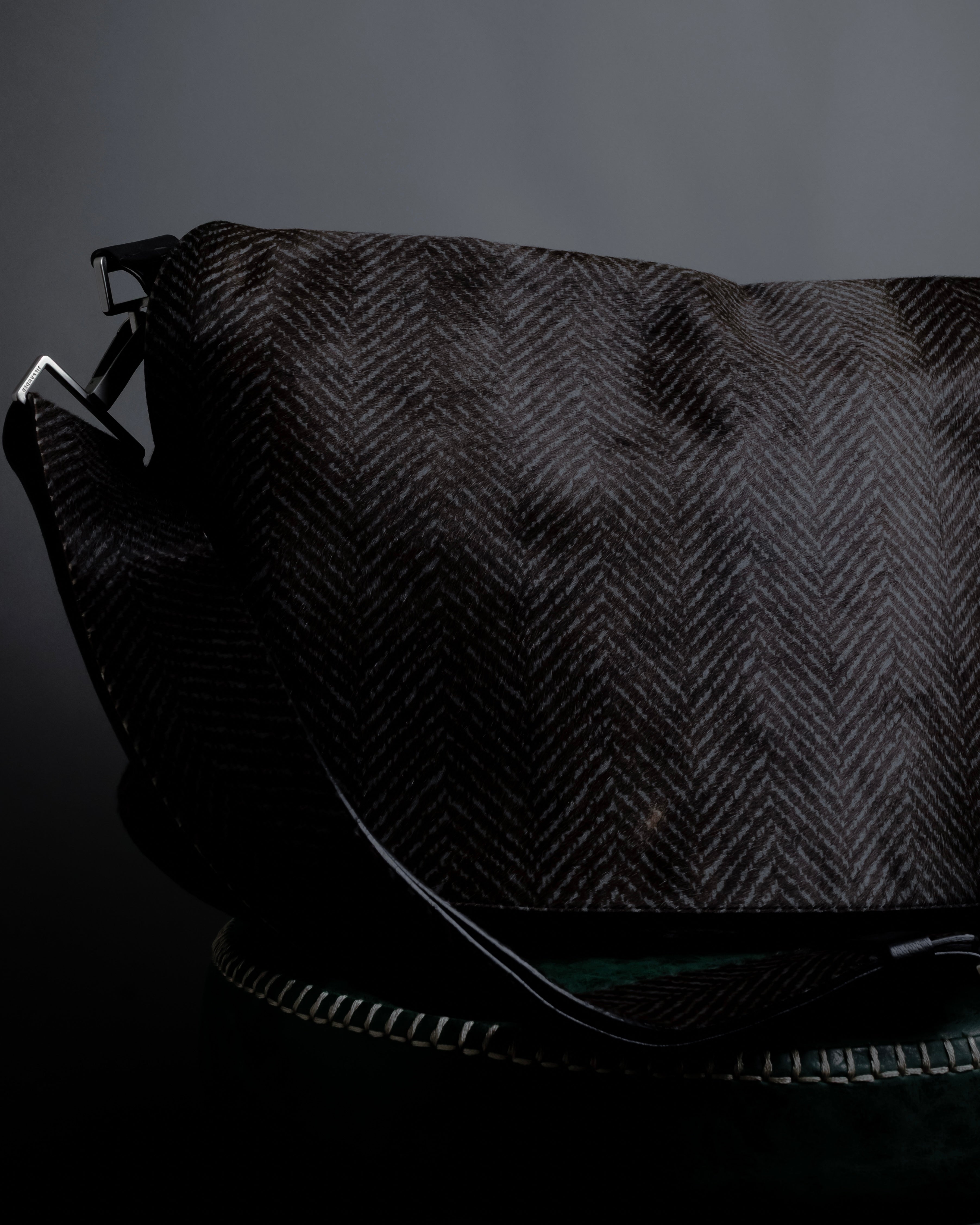 "JIL SANDER" Large flap design Harako leather shoulder bag