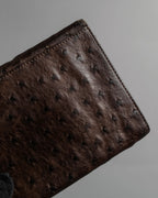 "LOEWE" Ostrich leather bi-fold wallet