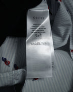 “GUCCI” 2017 heart and dagger embroidered bow tie shirt