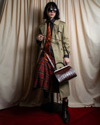 "MOSCHINO" Logo engraved patterned glossy silk necktie