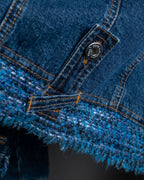 “D&amp;G” Tweed attached bijou button denim jacket