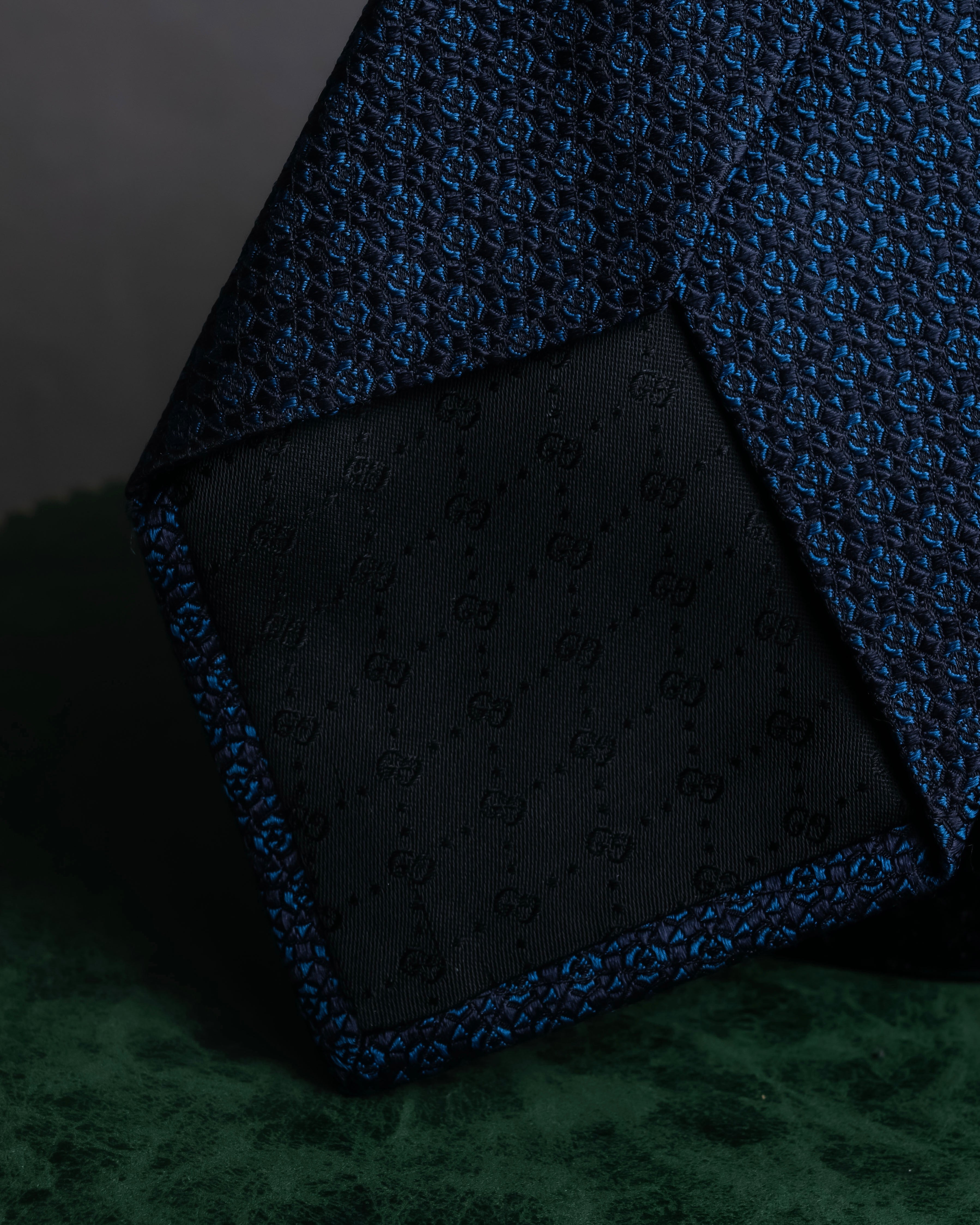 "GUCCI" Navy micro pattern silk necktie