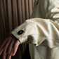 "LOEWE" 100% real leather off white color double zipper mid length coat