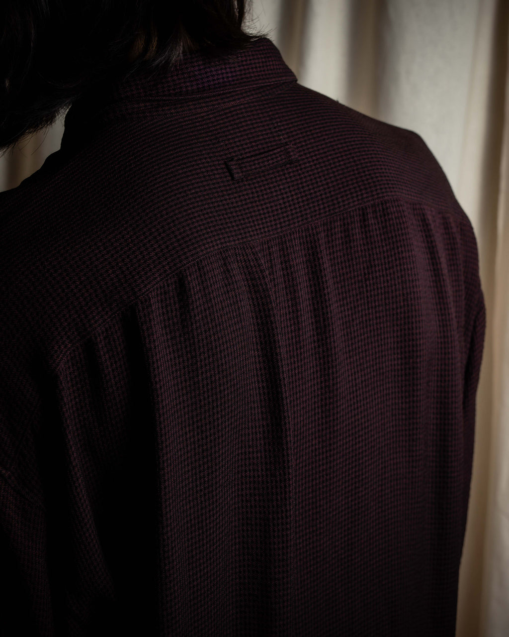 "JEAN PAUL GAULTIER" Draping form burgundy shirt