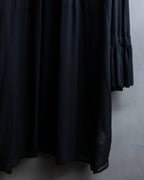 "DRIES VAN NOTTEN" Gather tiered design sheer black dress