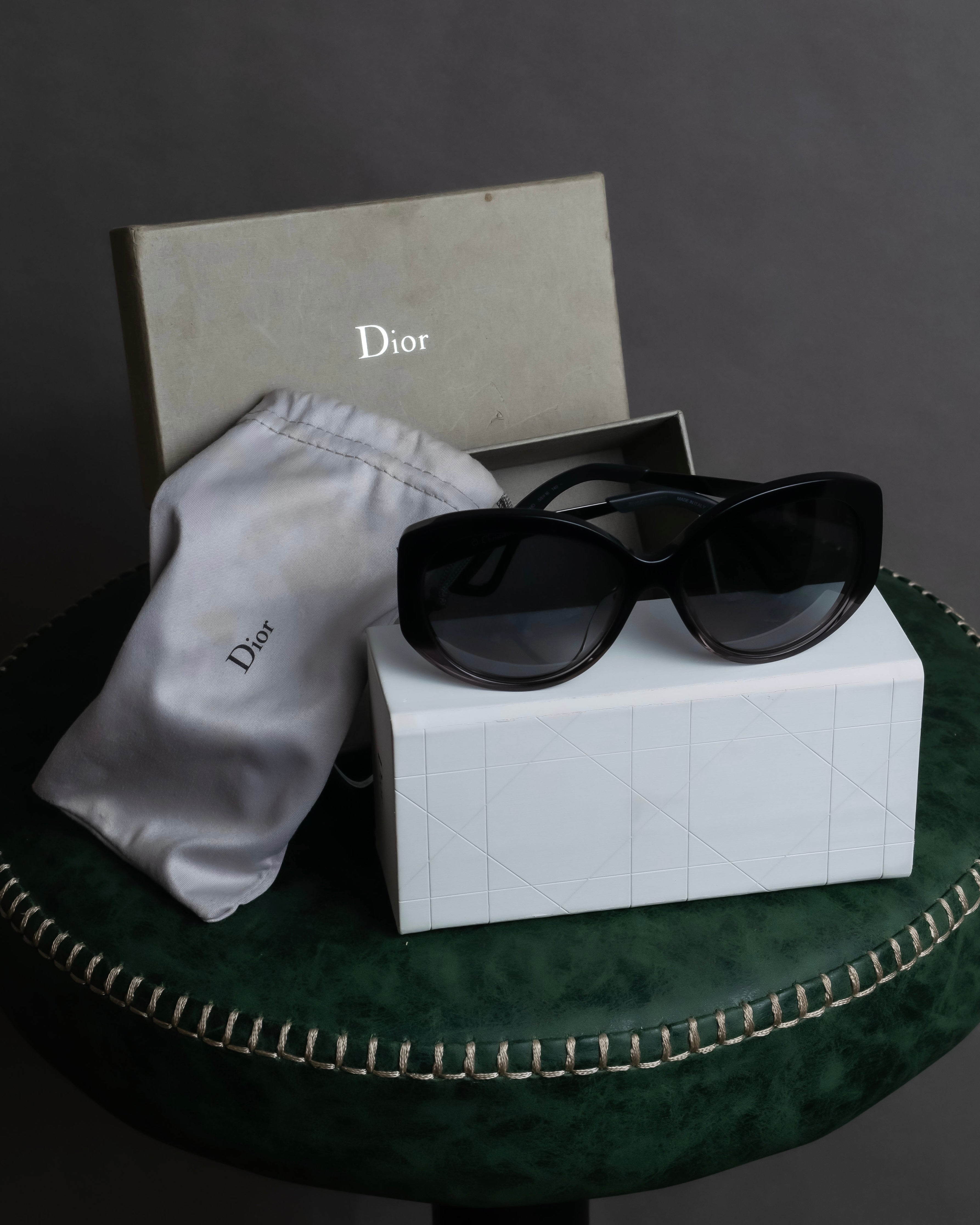 "Christian Dior" Cat eye frame black acetate sunglasses