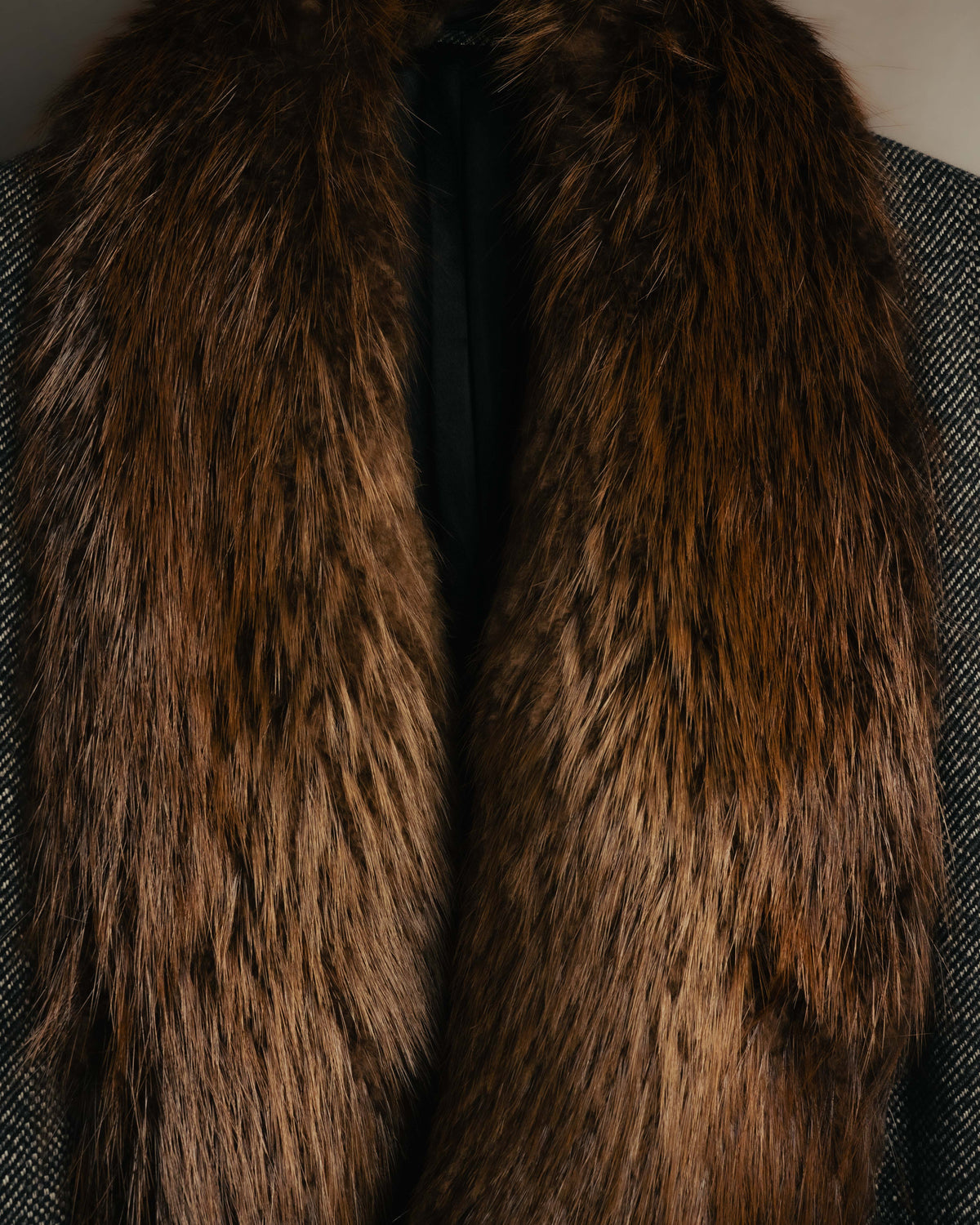 -SPECIAL- "GUCCI" 00's-10's Luxurious beaver fur-collar wool overcoat