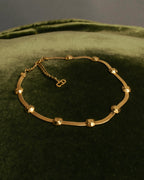 "Christian Dior" 90's-00's Fluted gold tone chain anklet