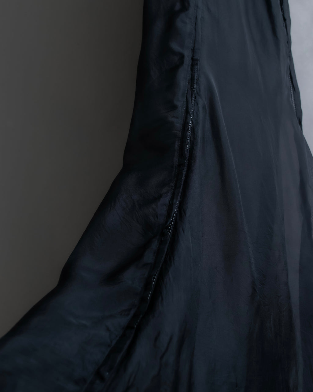 "YOHJI YAMAMOTO" 1996SS Double zipper design sheer rayon flare skirt