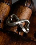 "Tiffany&Co" Double loving heart design silver ring