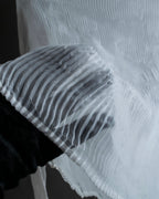 "ISSEY MIYAKE" High neck pleated sheer pullover