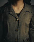 –SPECIAL– "Hermès" 70's-80's Equestrian wool tailored jacket