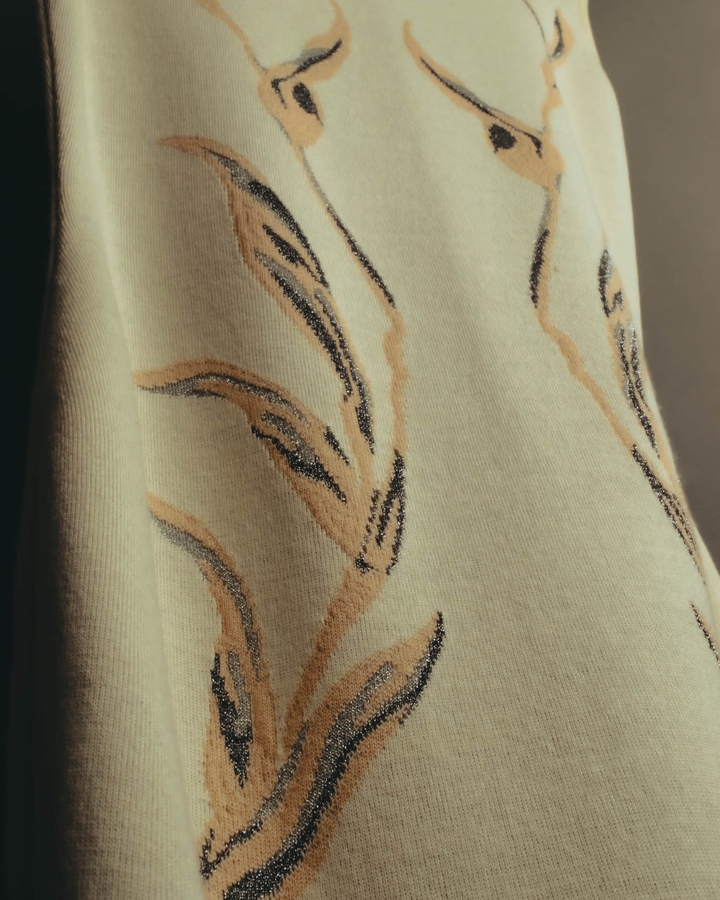 "Alexander McQueen" 00's-10's Metallic floral sleeveless knit dress