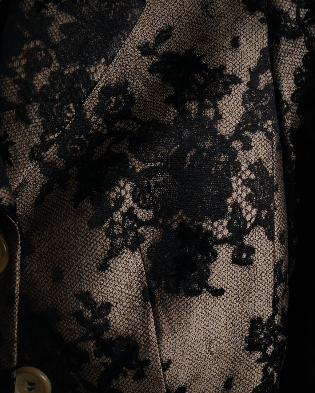 “CELINE” 00’s Lace overlay silk blend tailored jacket