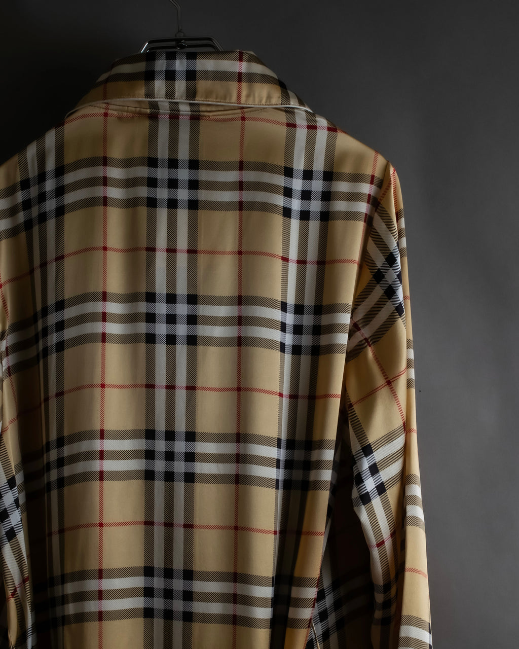 "BURBERRYS" Nova check maxi length silk gown coat