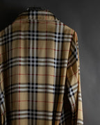 "BURBERRYS" Nova check maxi length silk gown coat