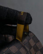 "LOUIS VUITTON" Damier check silk jacquard neck tie