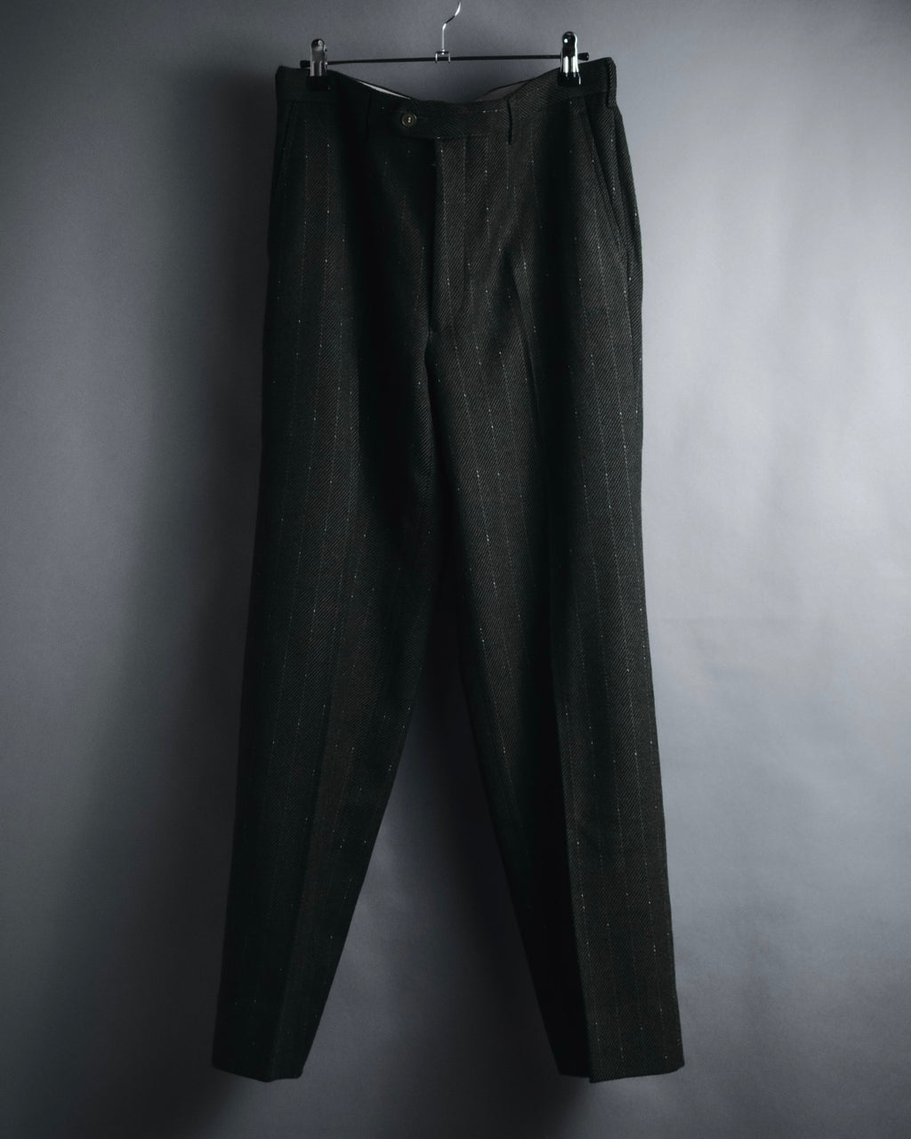 "Yves Saint Laurent diffusion hommes" 80’s-90’s structured glitter pinstripe wool suit set-up