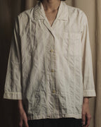 Camisa de pijama de rayas pastel con dobladillo de los años 80-90 de "CELINE"