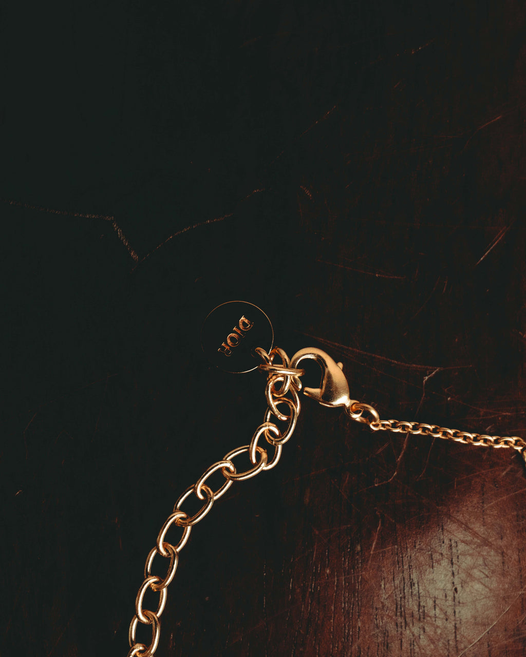 “Christian Dior” 2019-2025 Gold floral charm necklace with pearl accents