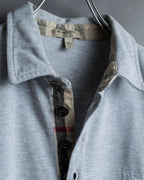"BURBERRY" Knight logo engraved metal button polo shirt