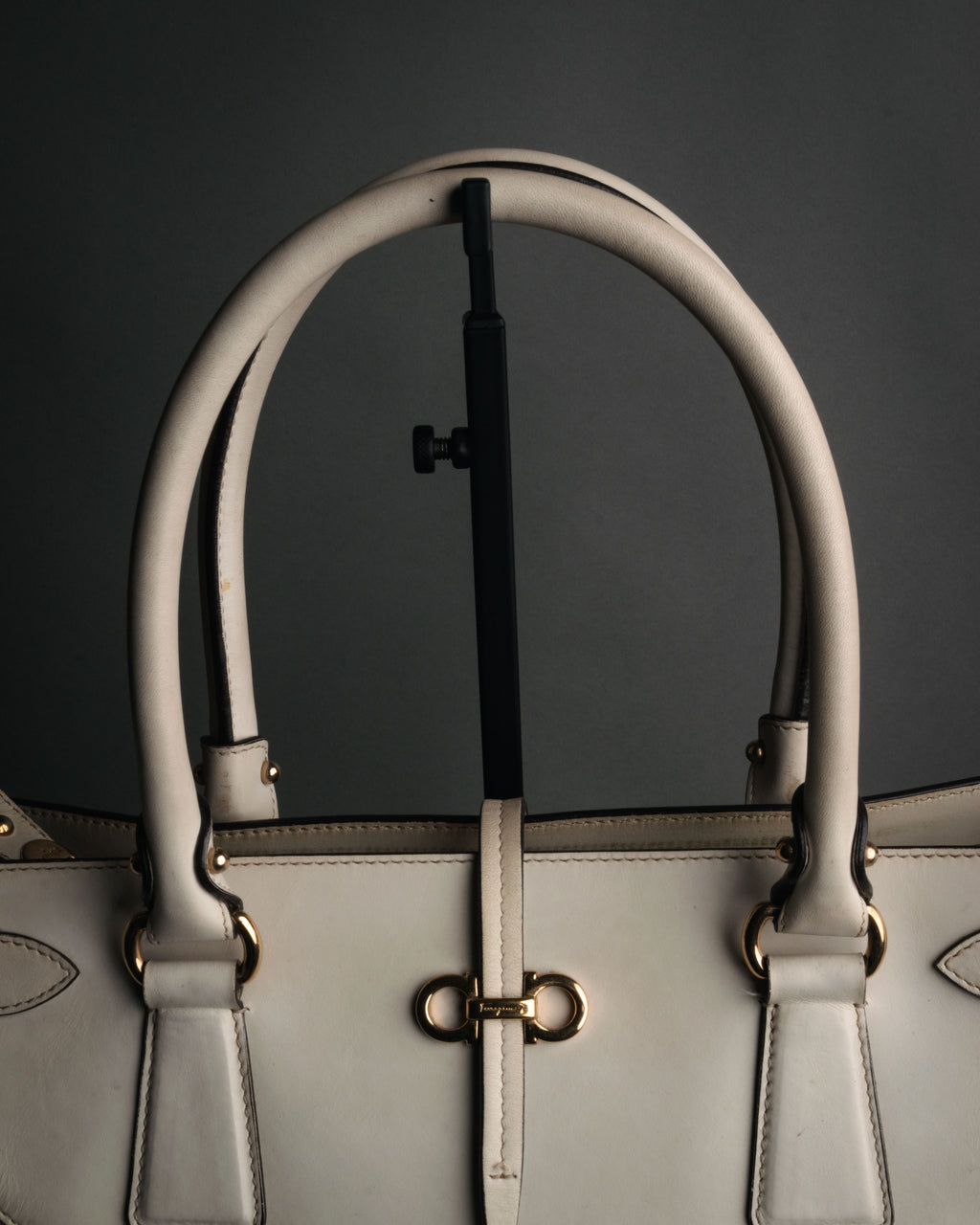 “Salvatore Ferragamo” 2010’s canvas and leather gancini tote bag