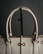 “Salvatore Ferragamo” 2010’s canvas and leather gancini tote bag