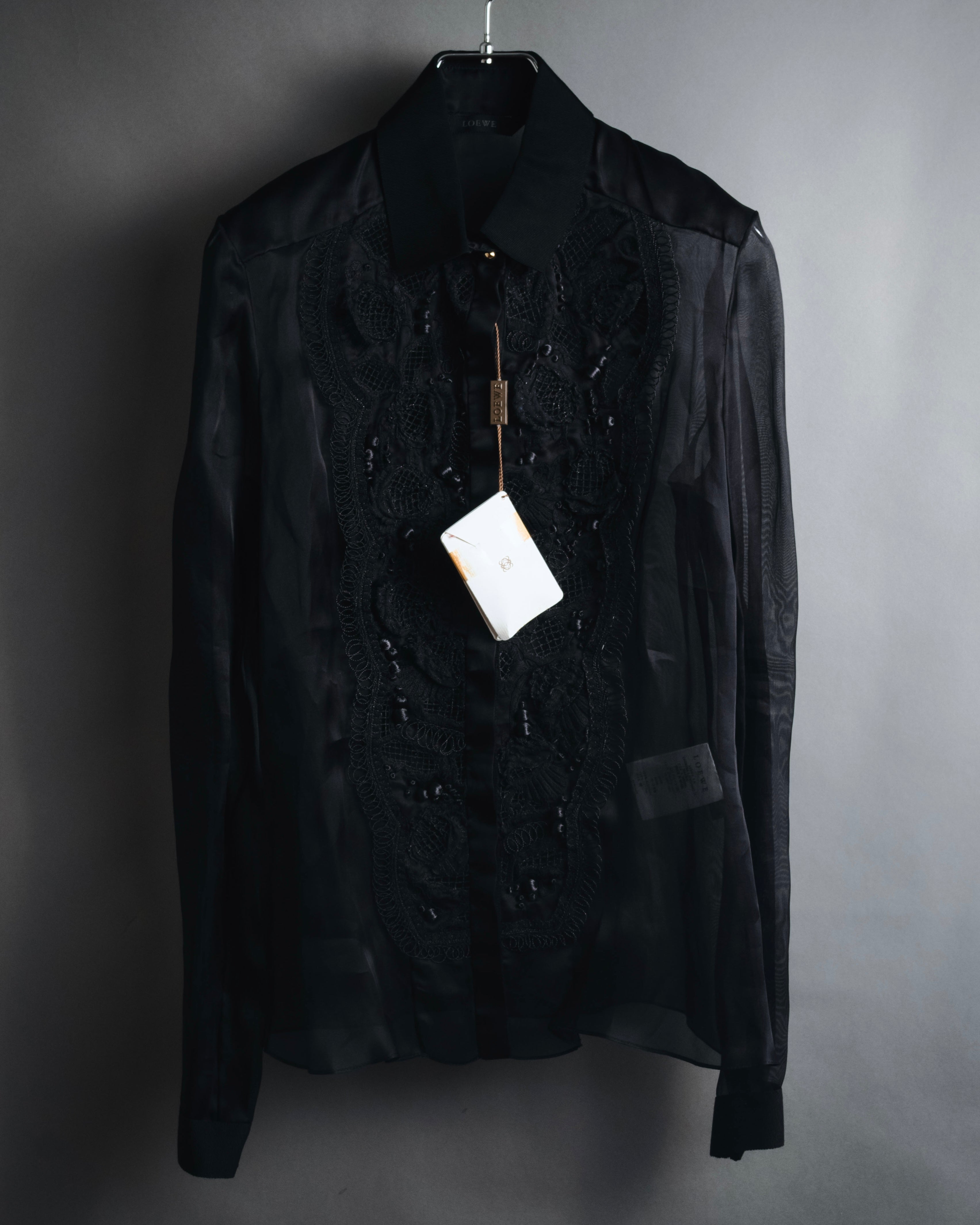 "LOEWE" 2014AW Sheer embroidered shirt